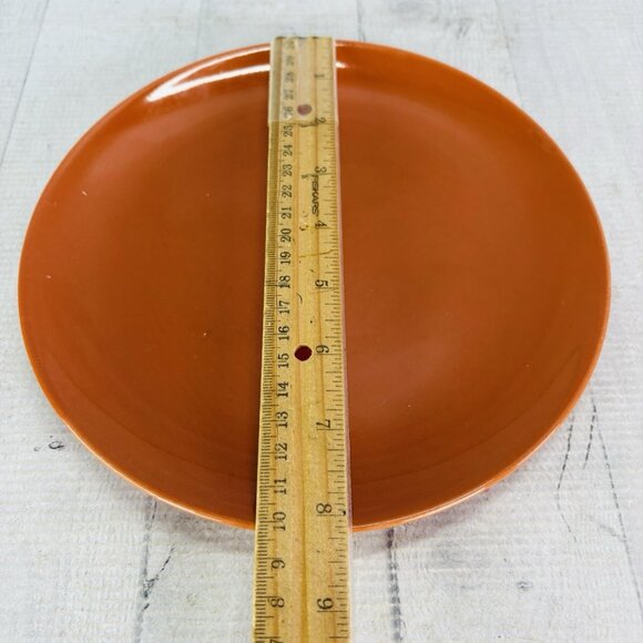 Ikea of Sweden 15199 BURNT ORANGE Stoneware Round Salad Lunch Plates Set of 3 - Picture 9 of 14